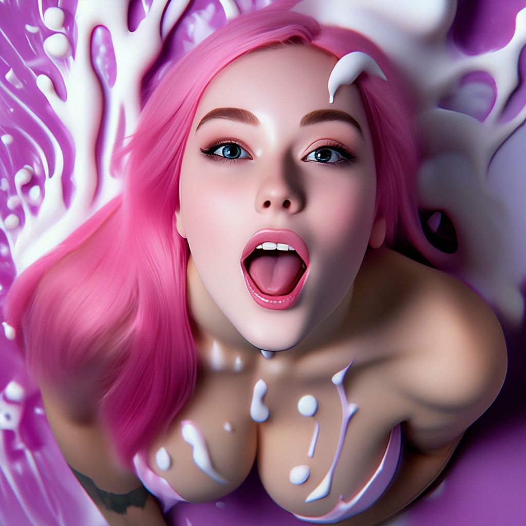 AI Pink Hair Porn Generator Images